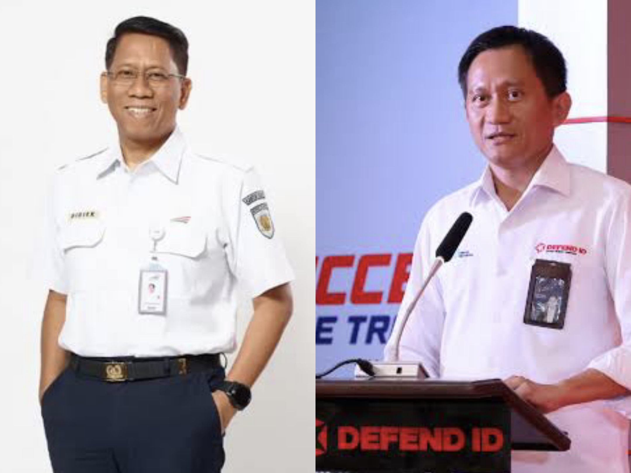 Bobby Rasyidin (kanan) menggantikan Didiek Hartantyo (kiri) sebagai Dirut KAI.
