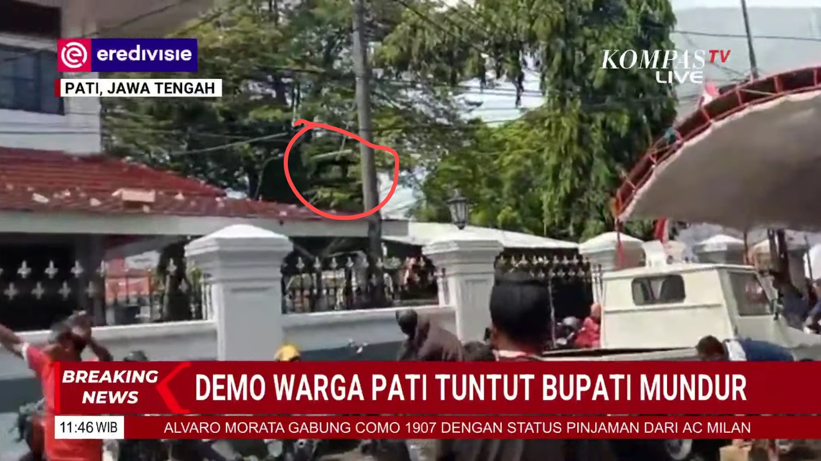 Suasana Demo 13 Agustus di Pati bisa disaksikan secara live di kanal Youtube.