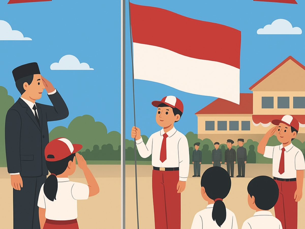 Pedoman resmi upacara bendera HUT RI ke-80 dari Kemendikbudristek.