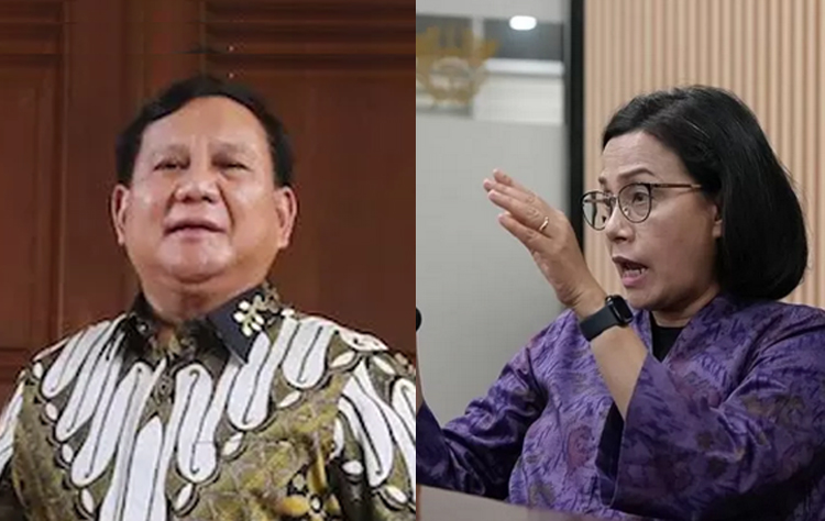 Presiden RI Prabowo Subianto dan Menteri Keuangan Sri Mulyani.