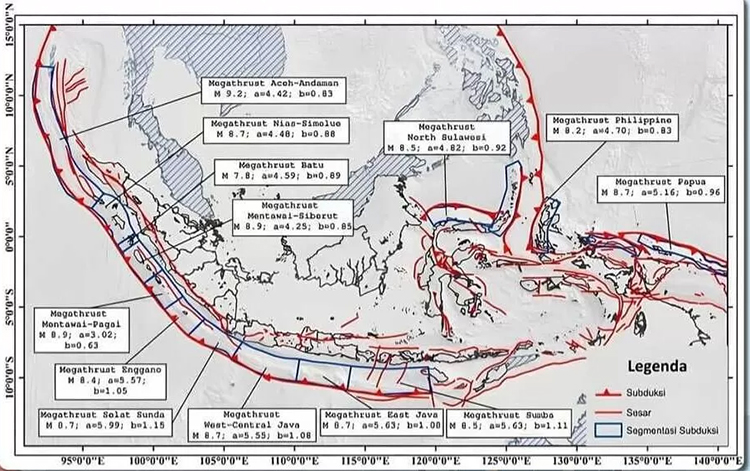 Peta gempa megathrust yang dirilis BMKG bikin geger.