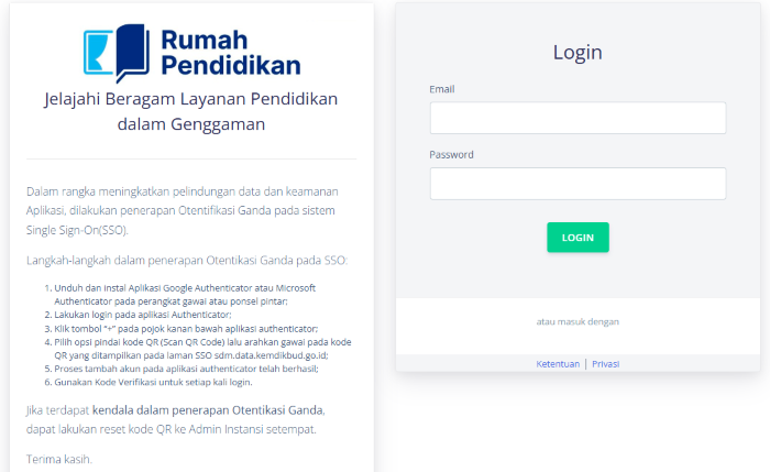Aplikasi untuk Verval PD 2025.