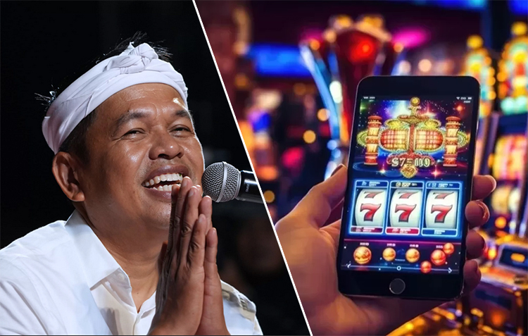 Gubernur Jawa Barat Dedi Mulyadi dan ilustrasi Judi online.