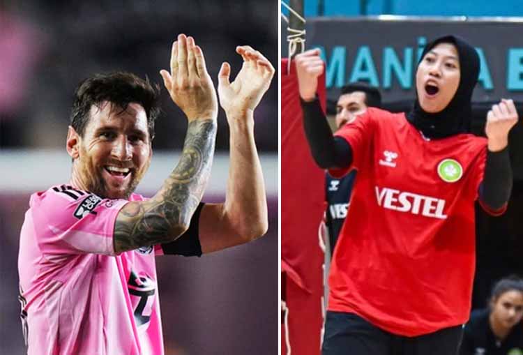 Lionel Messi dan Megawati Hangestri.