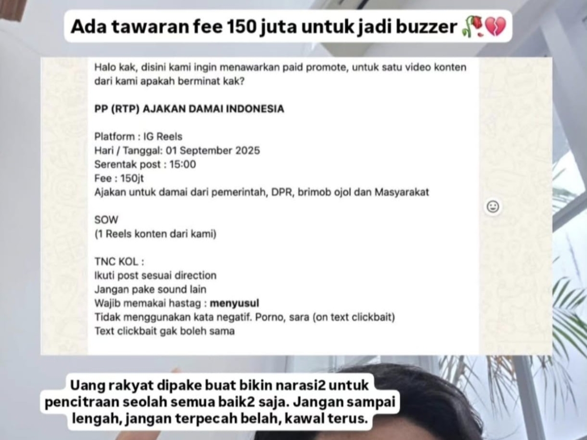Jerome Polin tolak tawaran Rp150 juta jadi buzzer pemerintah.