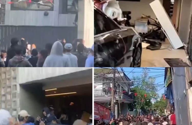 Rumah politisi Partai NasDem Ahmad Sahroni dirusak dan dijarah massa, Sabtu (30/8).