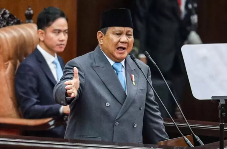 Presiden RI Prabowo Subianto di dampingi Wakil Presiden RI menyampaikan pidato kenegaraan.