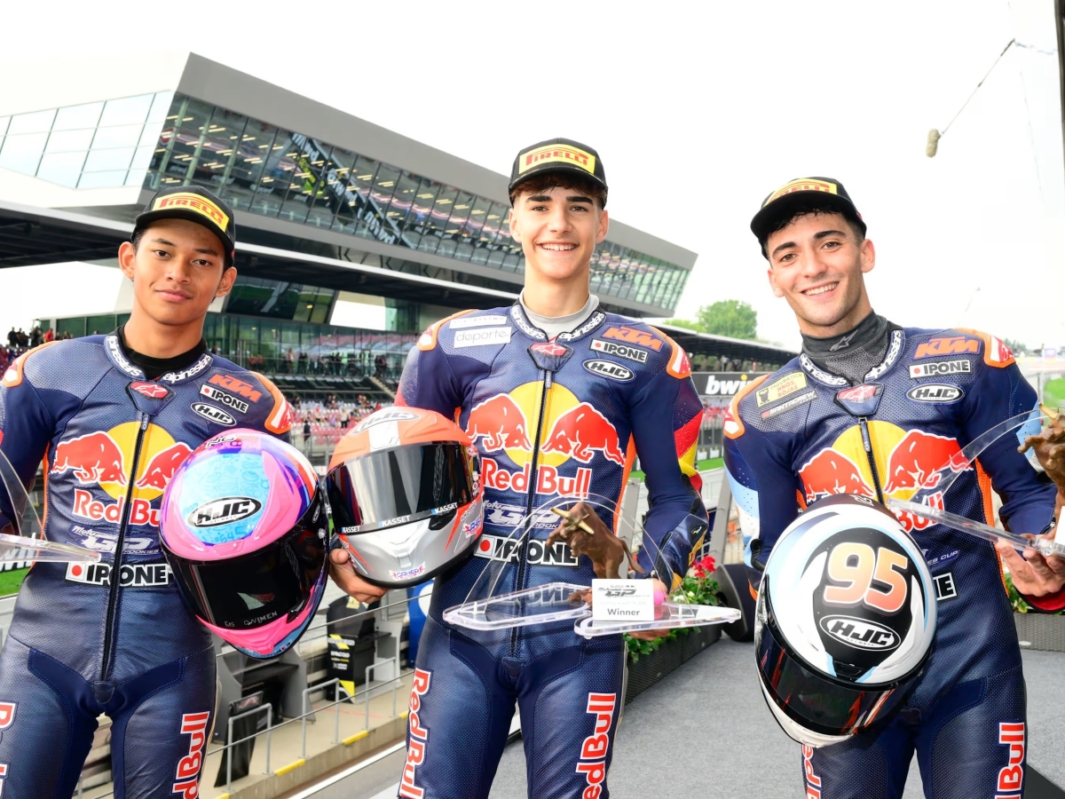 Pembalap Indonesia, Veda Ega Pratama finis di posisi kedua ajang Red Bull MotoGP Rookies Cup 2025 seri Austria.