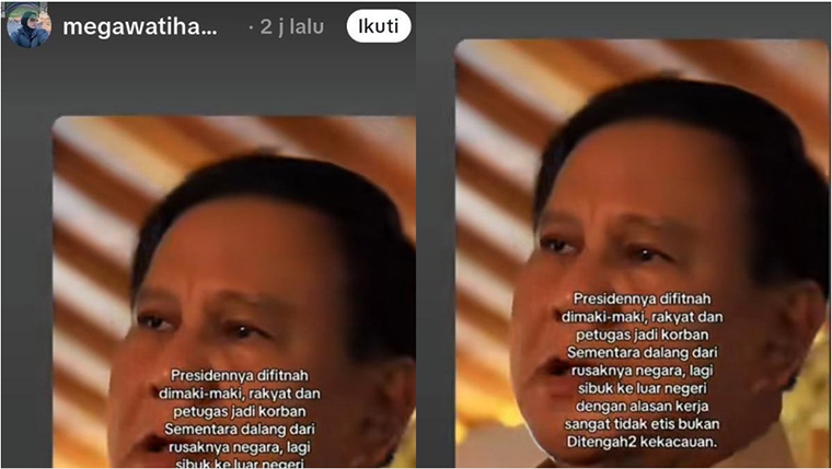 Unggahan Megawati Hangestri di akun media sosial pribadinya.