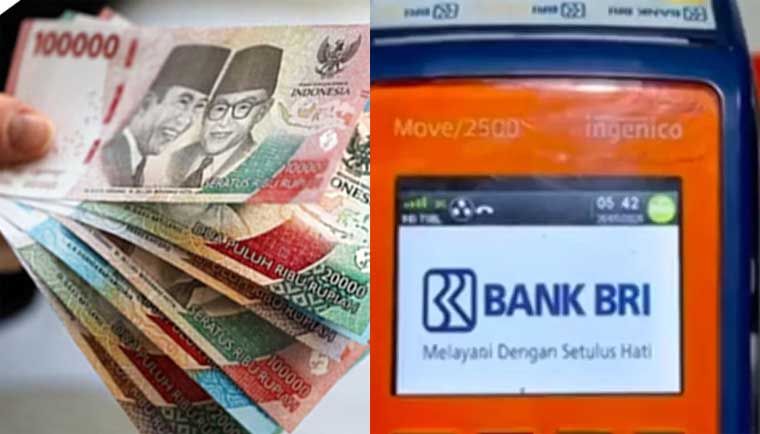 Ilustrasi uang pencairan bansos via BRI.