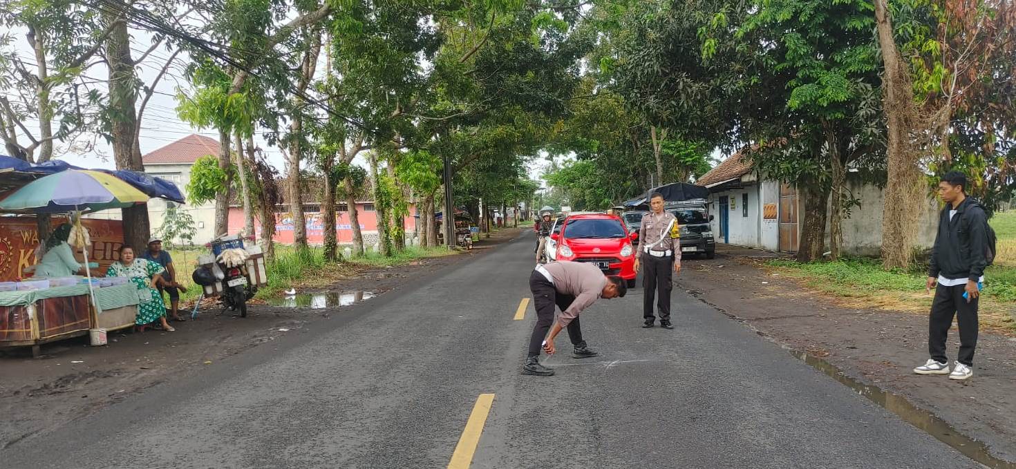 TKP kecelakaan maut di Dusun Sukorejo, Desa Sukomaju, Kecamatan Srono.
