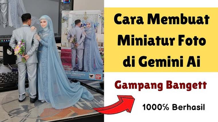 Tutorial membuat miniatur foto di Gemini AI.