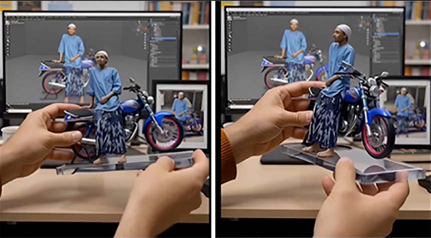 Contoh hasil editan Gemini AI foto action figure bergerak seperti video.