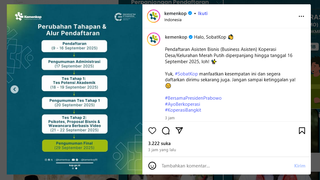Lowongan Kerja Kemenkop 2025: Gaji Rp 7,25 Juta.