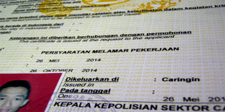 Contoh Surat Keterangan Catatan Kepolisian (SKCK).
