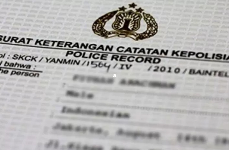 ILUSTRASI Surat Keterangan Catatan Kepolisian (SKCK).