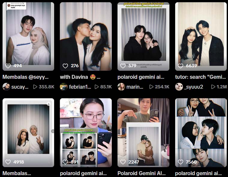 Tren foto polaroid bersama Idola pakai Google Gemini AI ramai di TikTok.