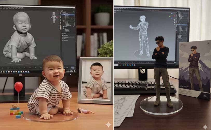 Miniatur bergaya action-figure yang dibuat pakai Google Gemini.