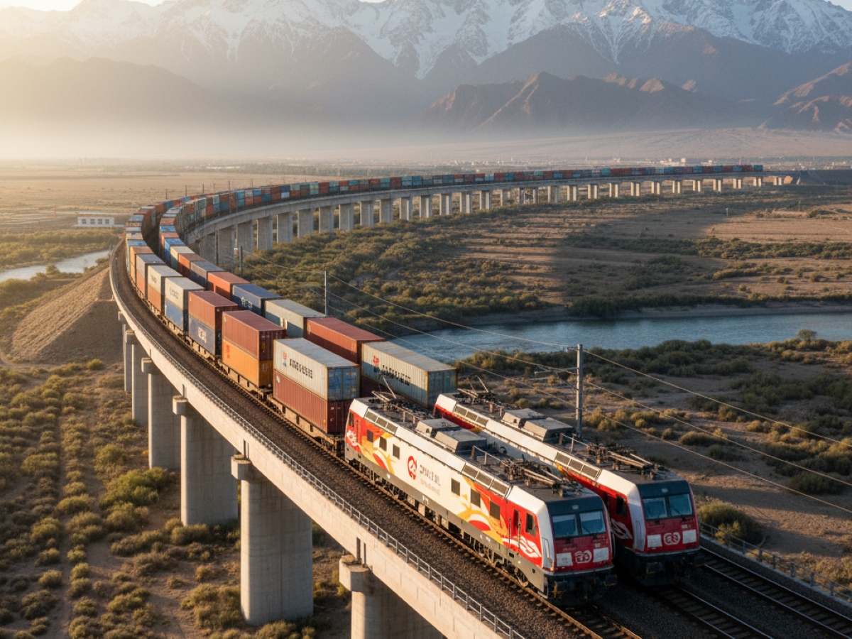 Horgos Port di Xinjiang catat lebih dari 7.000 perjalanan kereta kargo China-Eropa.
