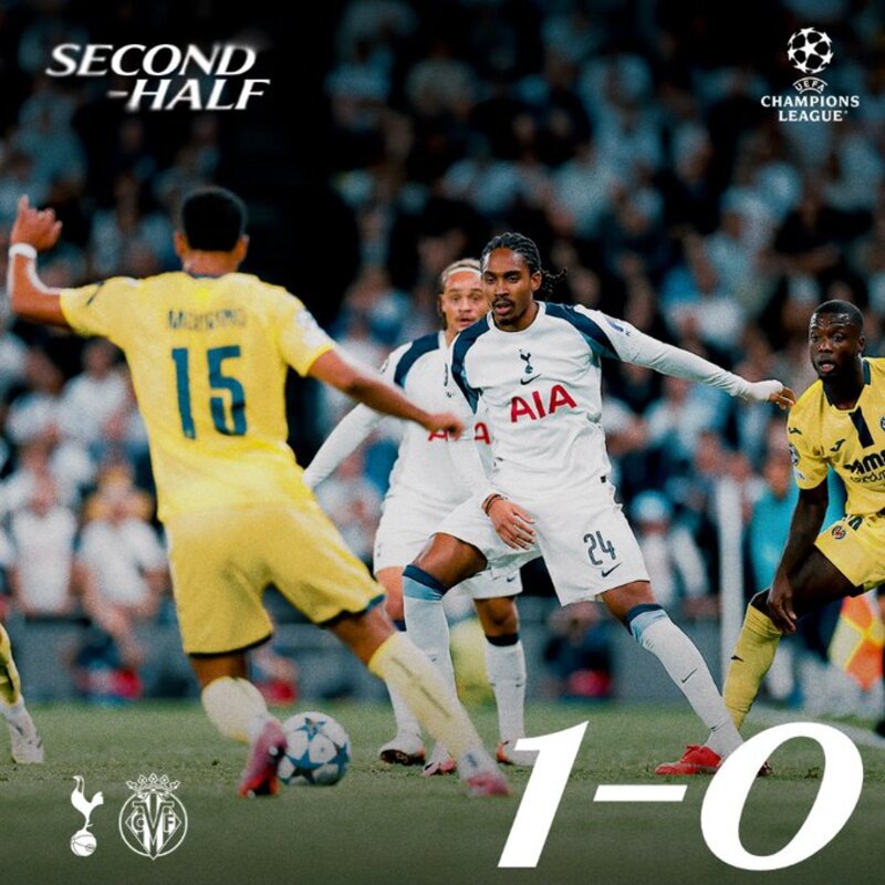 KEBERUNTUNGAN: Spurs berhasil menundukkan Villareal di Liga Champions