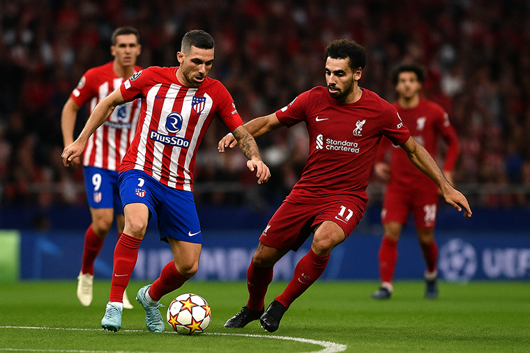 ILUSTRASI pertandingan pembuka Liga Champions 2025 antara Liverpool FC melawan Atletico Madrid, Kamis dinihari (18/9/25).