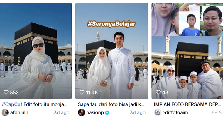 Warganet ramai-ramai mengunggah hasil editan AI di depan Ka