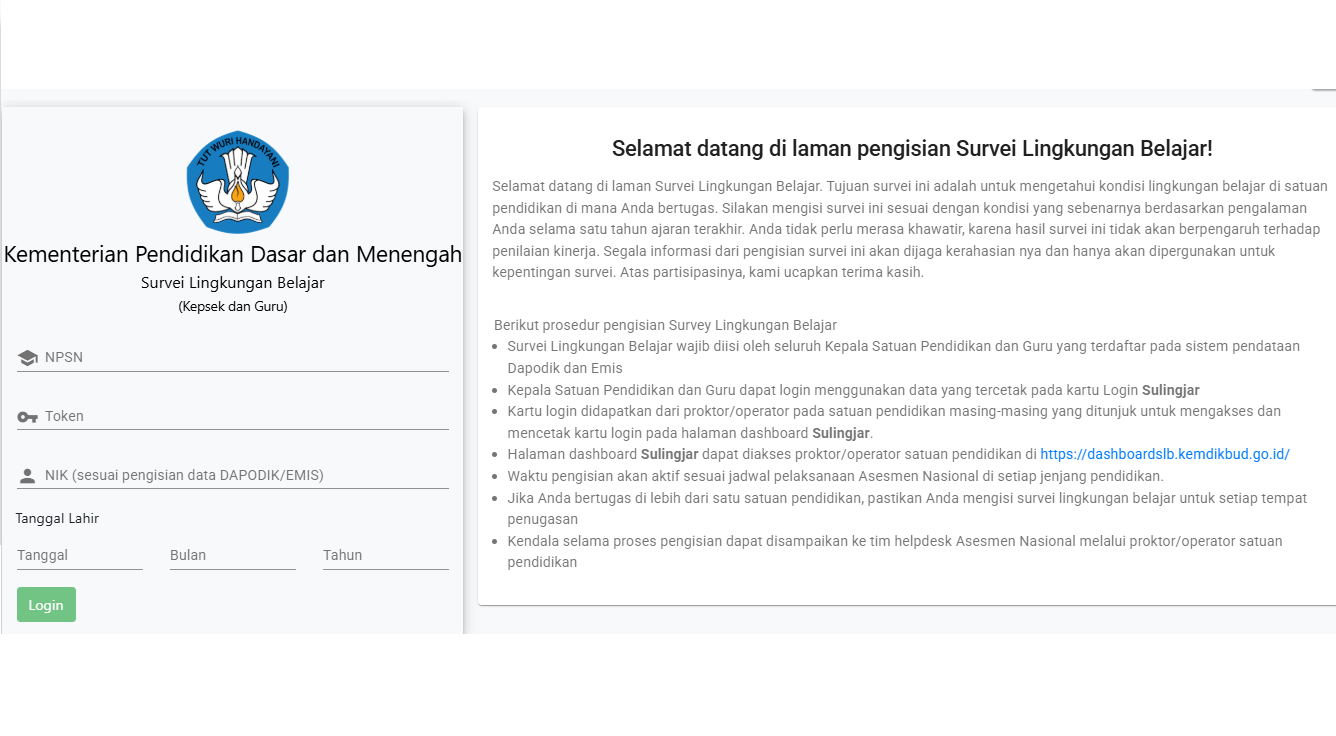survei lingkungan belajar 2025