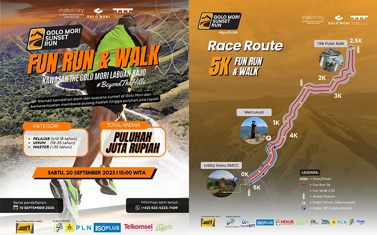Labuan Bajo kembali menghadirkan magnet baru sport tourism bertajuk Golo Mori Sunset Run 2025.