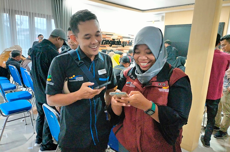 Pendamping bansos digital usai mengikuti Bimtek di Dinas Kominfo Kabupaten Banyuwangi.