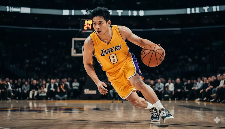 Ilustrasi Foto Basket ala NBA pakai Google Gemini AI.