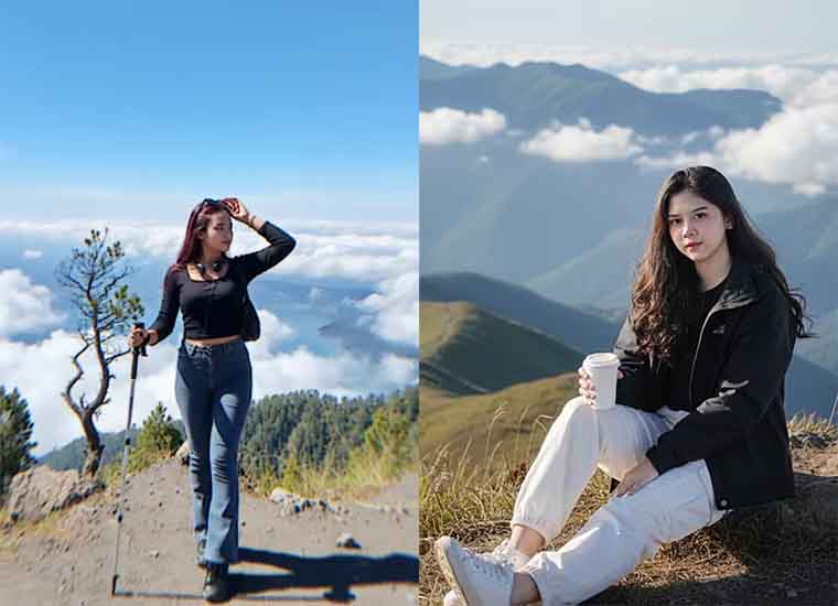 Ilustrasi foto AI di puncak gunung yang diedit pakai Google Gemini AI.