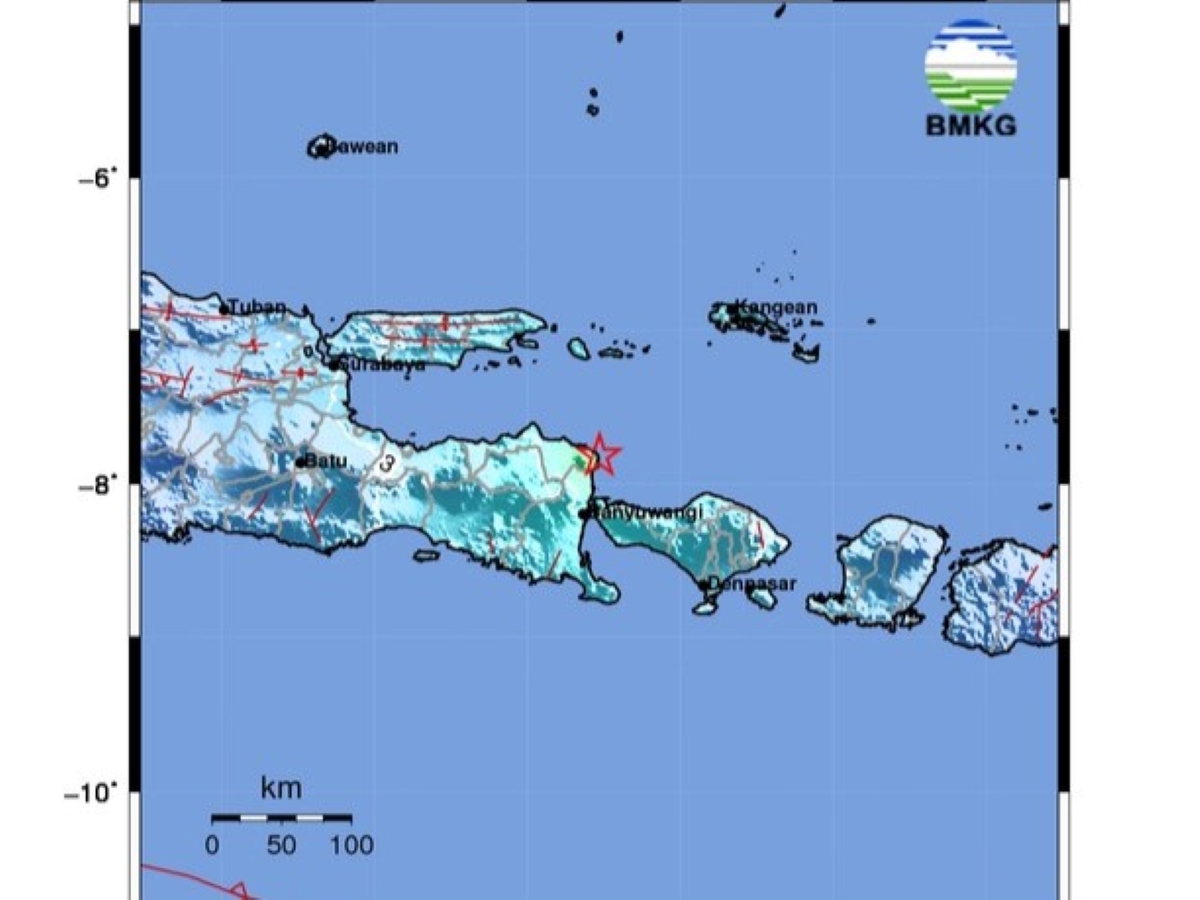 Gempa bumi M 5,7 mengguncang Banyuwangi, Kamis (25/9/2025) sore.