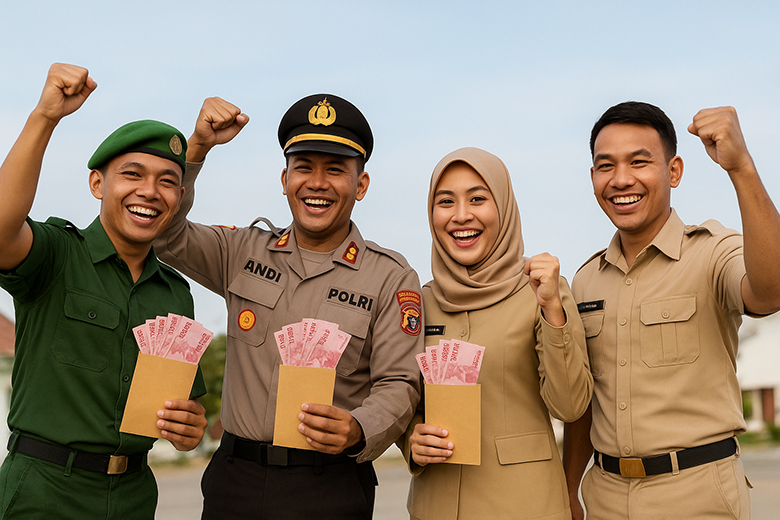 Ilustrasi gaji ASN, TNI, Polri, PPPK naik usai terbit Perpres 79 tahun 2025.