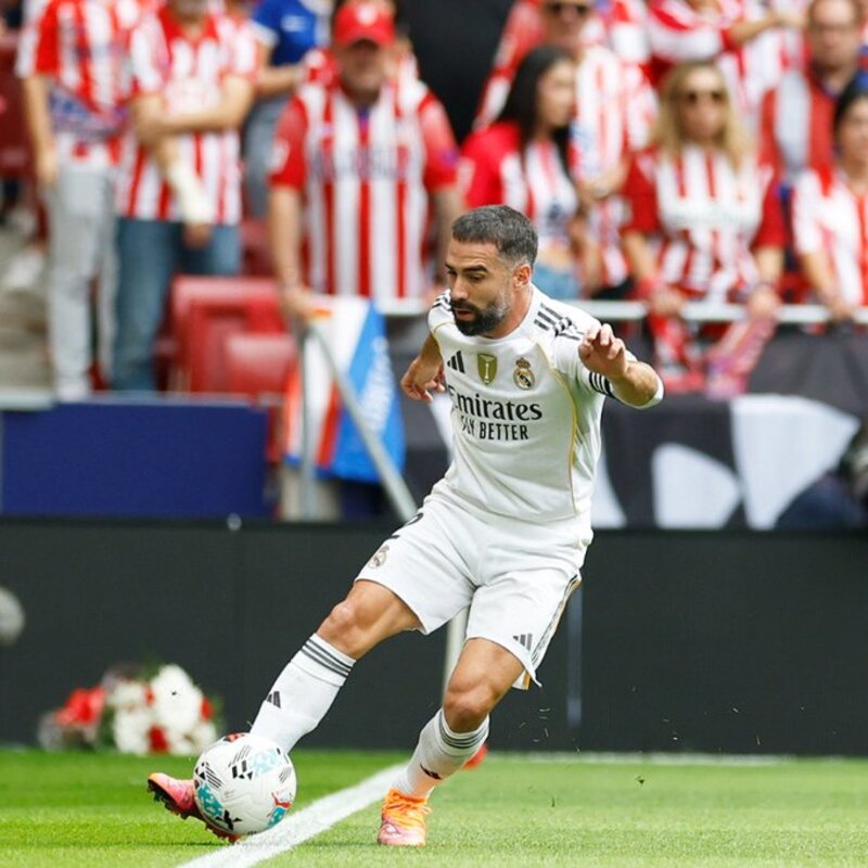 CEDERA: Dani Carvajal menjadi salah satu pemain Real Madrid yang alami cedera saat kontra Atletico Madrid