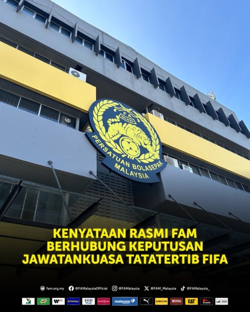 SANKSI FIFA: FA Malaysia akan ajukan banding atas keputusan FIFA terkait sanksi atas 7 pemain naturalisasi