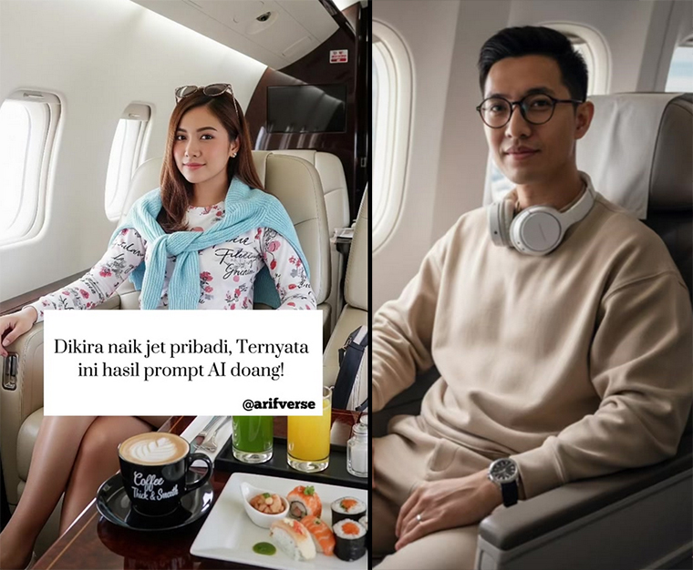 GAYA MILIARDER: Tren foto hasil editan Gemini AI masih ramai di TikTok.