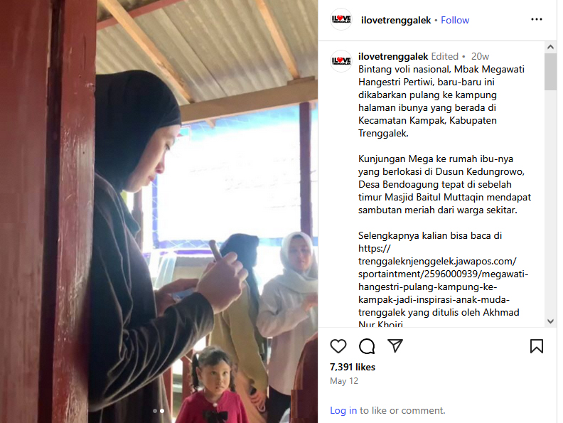 Megawati saat berkunjung di Trenggalek.