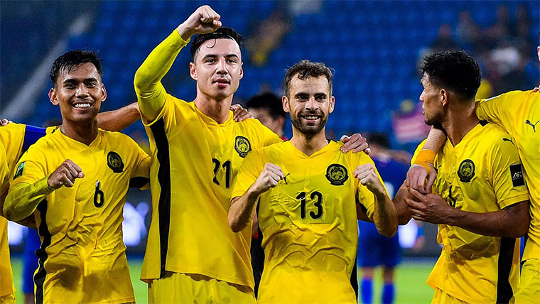Skuad Timnas Malaysia saat berhasil mengalahkan Nepal.