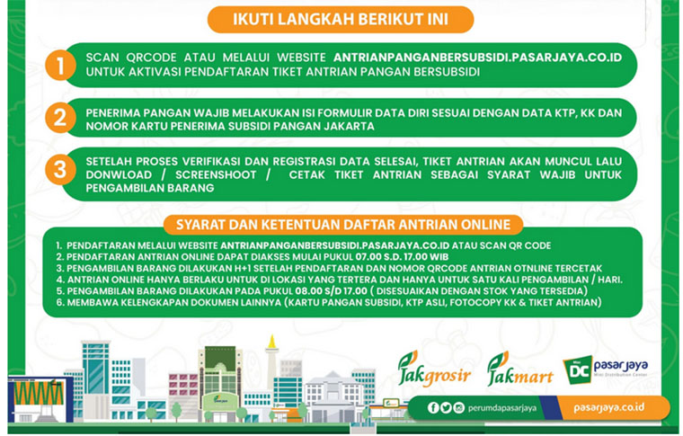 Tata cara daftar online KJP Plus di Pasar Jaya.