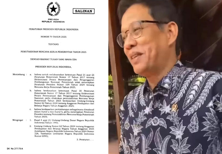 Menkeu Purbaya dan Salinan Perpres Nomor 79 Tahun 2025.