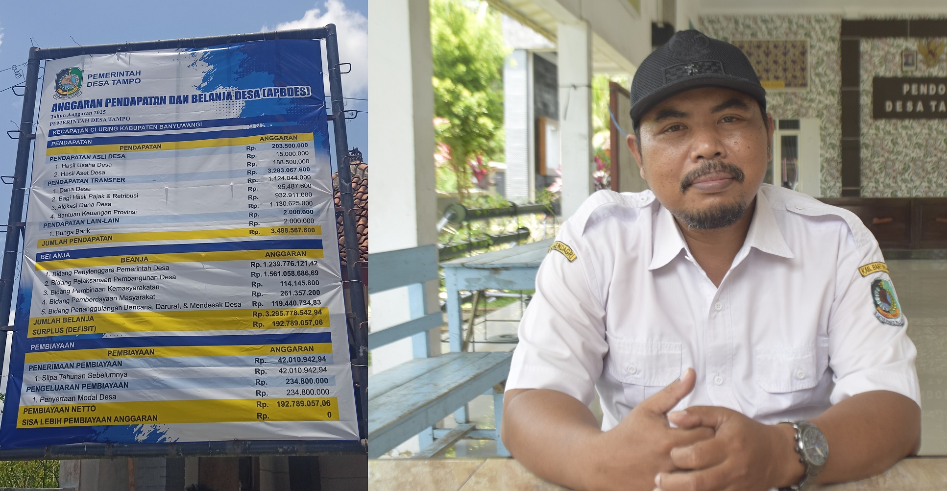 Kepala Desa Tampo, Kecamatan Cluring, Hasyim Ashari .