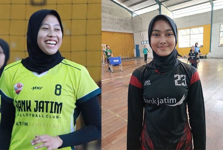 Megawati Hangestri Pertiwi dan Karina Putri Aprina.