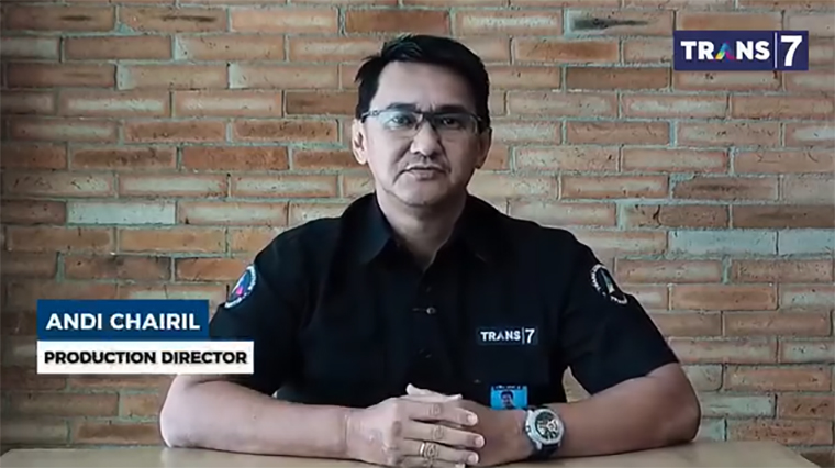 Andi Chairil, Direktur Produksi Trans7, minta maaf ke Pesantren Lirboyo Kediri.