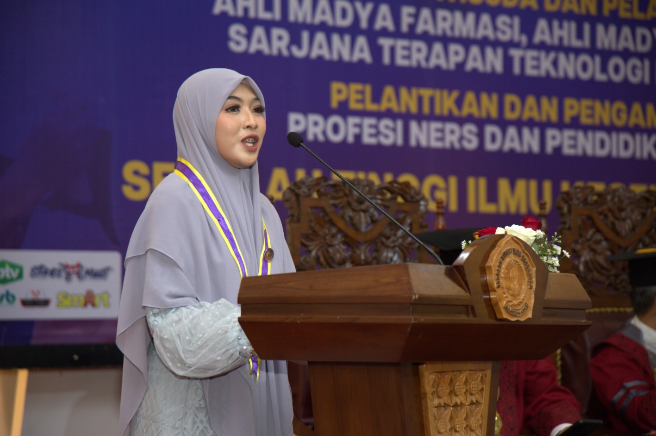 LULUS: Sambutan perwakilan wisudawan oleh Bdn. Natasya Dewanti, S.Keb.