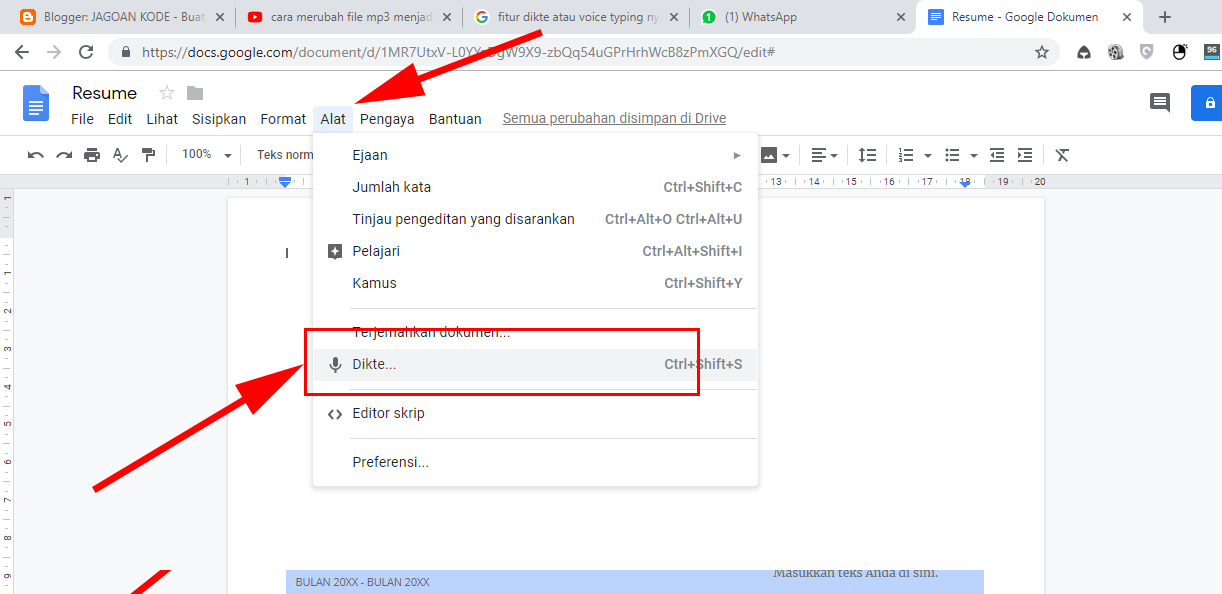Menu Dikte Hilang di Google Docs. Ini Cara Unik Biar Voice Typing Muncul Lagi