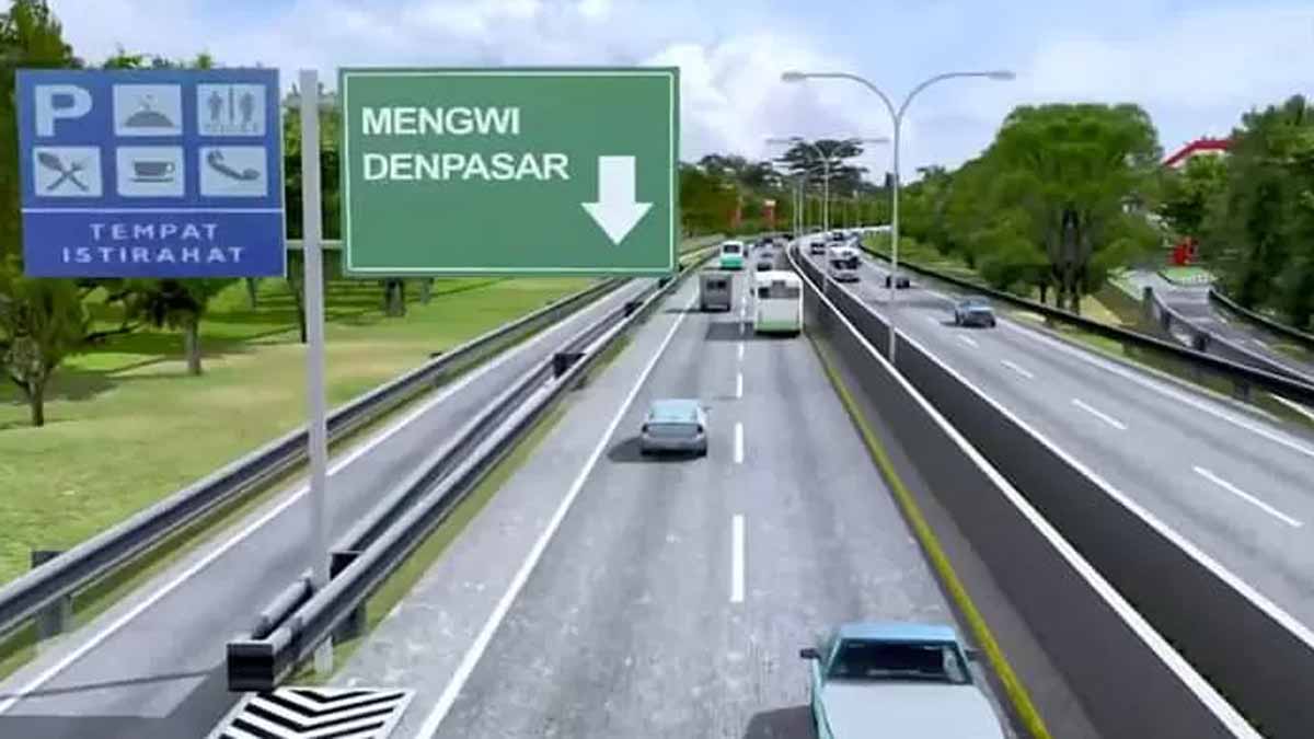 Ilustrasi maket jalan Tol Gilimanuk-Mengwi yang terancam mangkak lantaran penundaan lelang proyek.