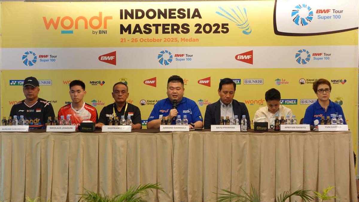 Turnamen bulu tangkis Wondr by BNI Indonesia Masters 2025 di Medan diikuti 232 atlet dari 15 negara.