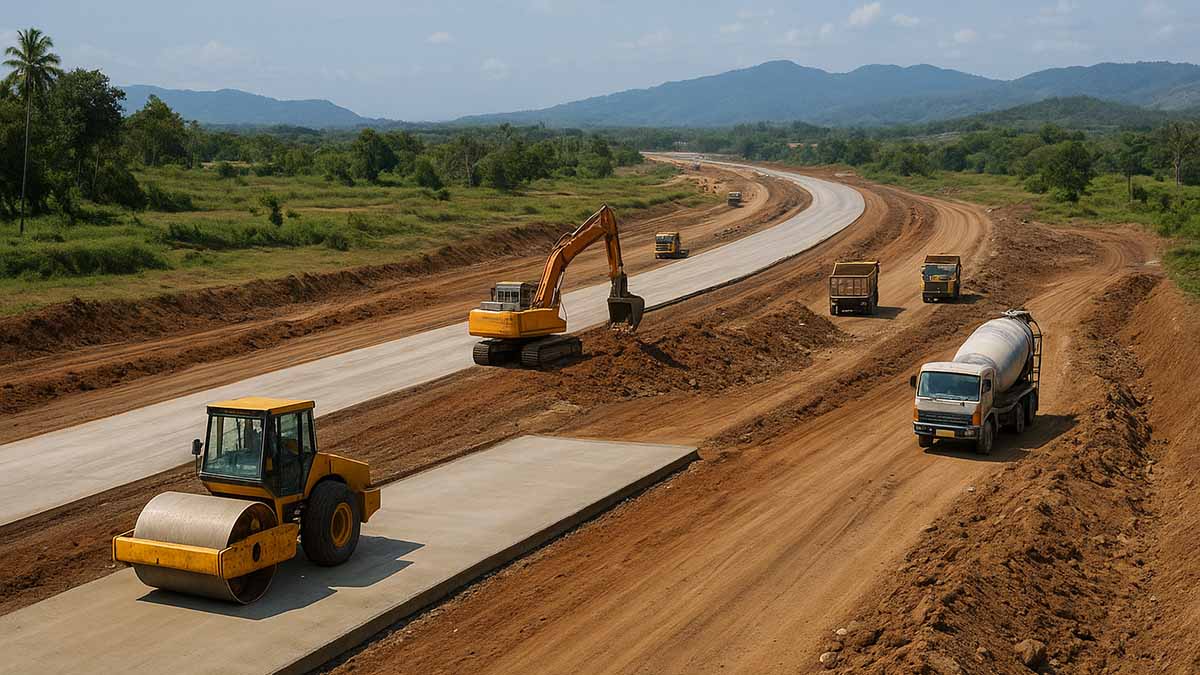 ILUSTRASI pembangunan jalan tol.