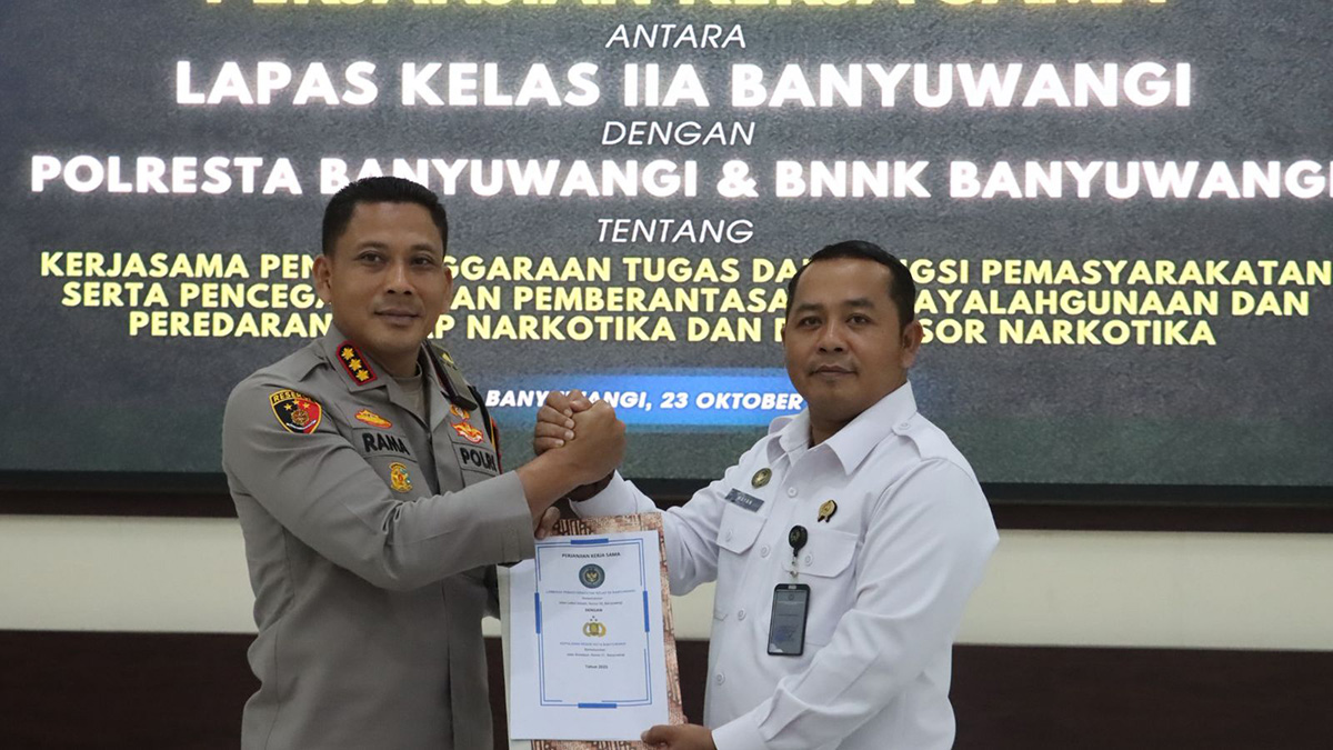 Polresta, BNNK, dan Lapas Banyuwangi teken komitmen bersama wujudkan lapas bersih narkoba dan berintegritas tinggi.