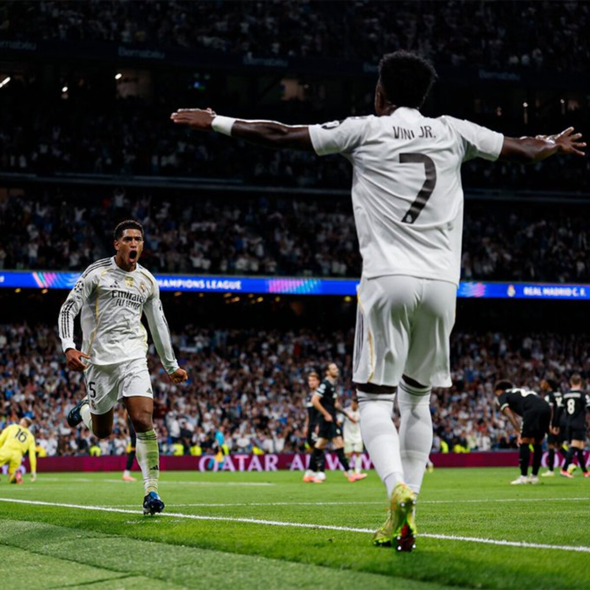 PAHLAWAN: Jude Bellingham menjadi pencetak gol tunggal kemenanga los Blancos di Liga Champions